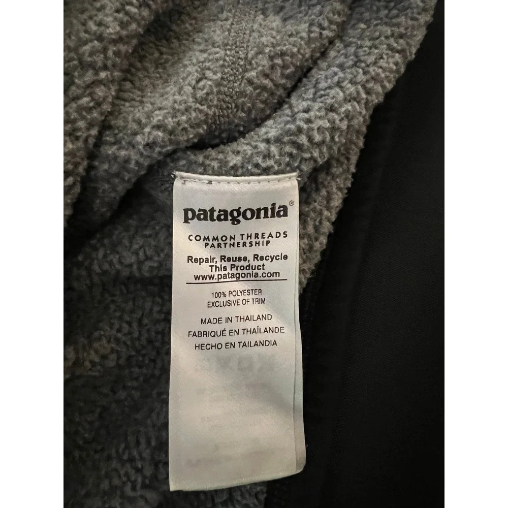 Patagonia Better Sweater Mens Medium Gray Black 1/4 Zip Fleece‎ Pullover Jacket